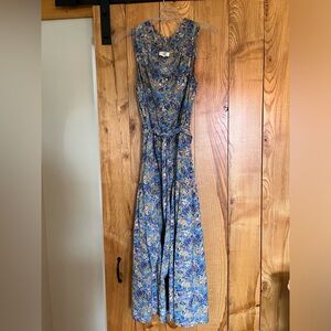 entro Blue Floral Maxi Dress with Belt